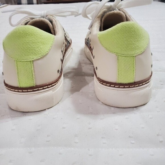 Crown Vintage Kalinda Siver/White Shiny Sneakers - Patchwork - Leopard - Sz 9 - Picture 6 of 9